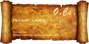 Oprean Csaba névjegykártya